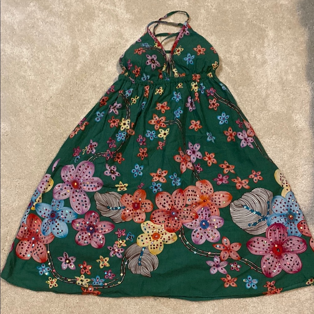Floral Green Summer Dress